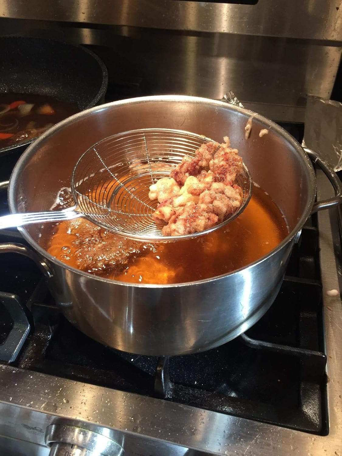 Wire Kitchen Skimmer Spider Strainer Stainless Steel food colander Slotted Ladle Scoop For Pasta Deep Frying Chips