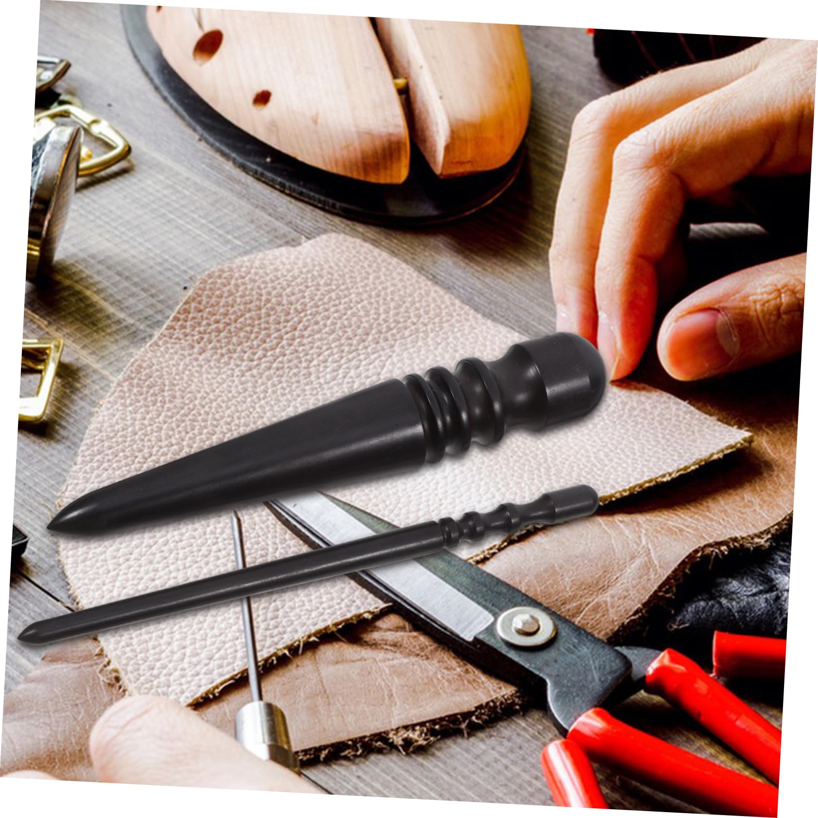 SOESFOUFU 2pcs Sandalwood Leather Burnisher Tool for DIY Projects Commercial Use Edge Burnisher Leather Craft Supplies