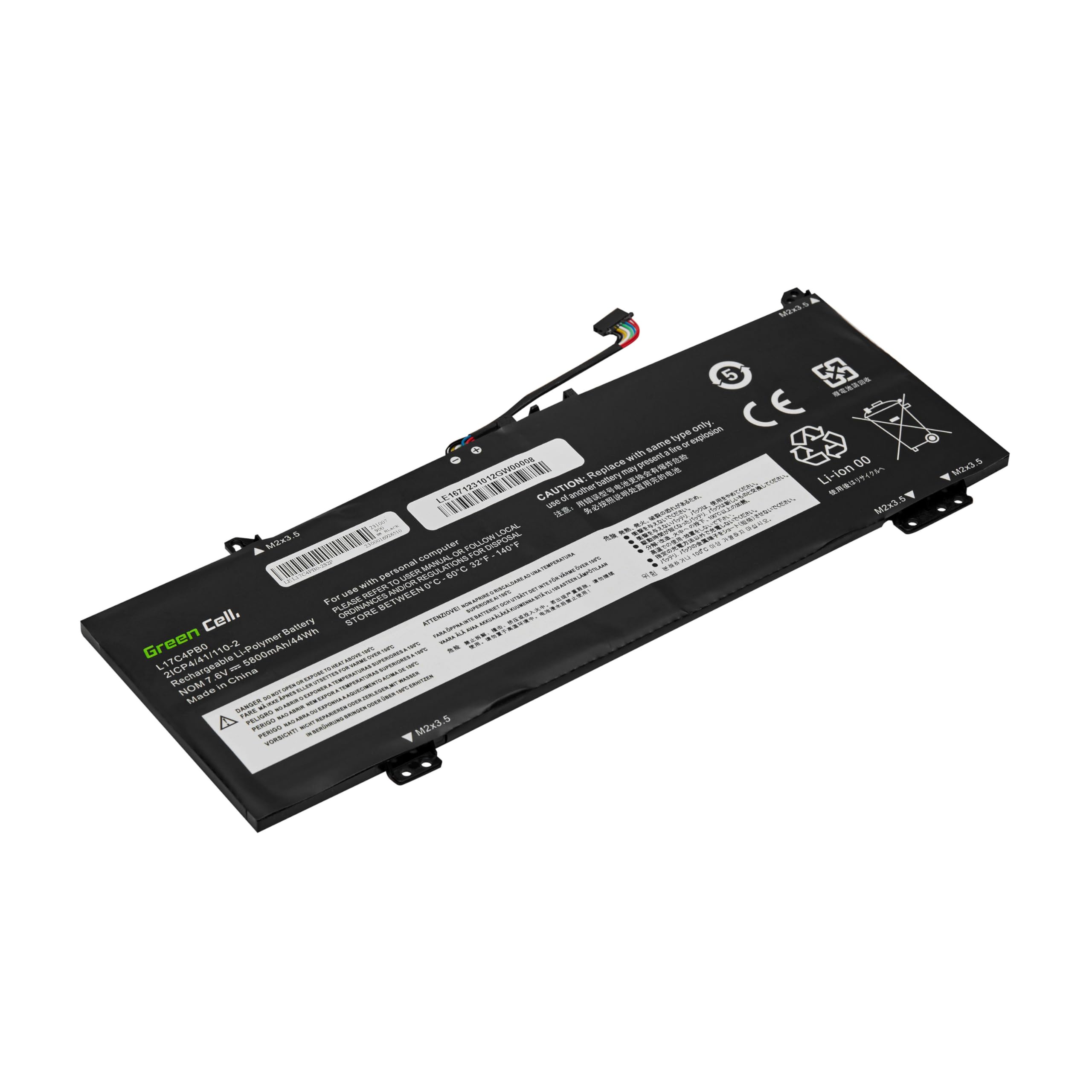 Green Cell L17C4PB0 L17C4PB2 L17M4PB0 L17M4PB2 bateria do laptopa Lenovo IdeaPad 530S-14ARR 530S-14IKB Yoga 530-14ARR 530-14IKB laptop (5800mAh 7.6V czarny)