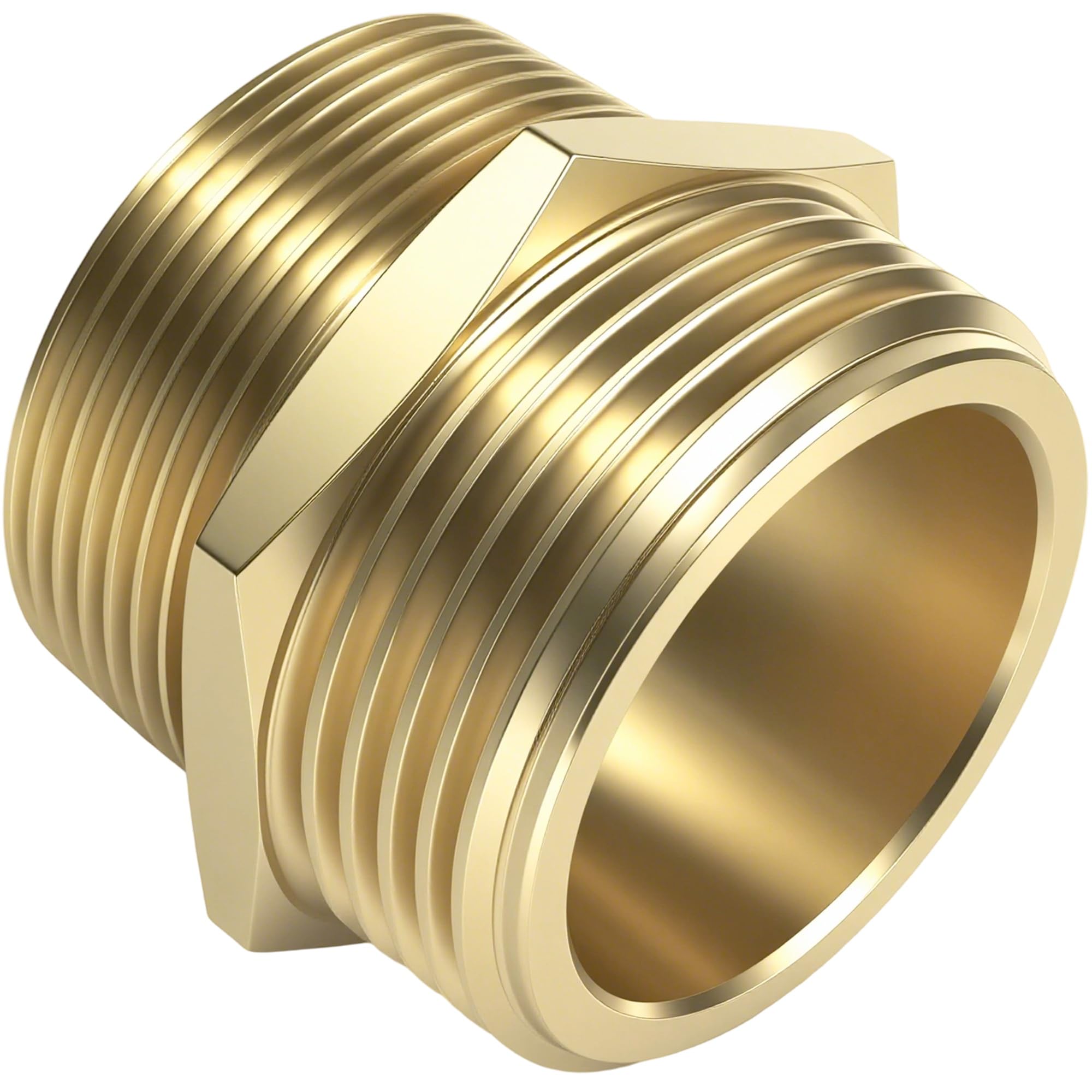 1-1/2" NPT x 1-1/2" NST (NH) Male Brass Hexagonal Nipple Fitting Fire Equipment Hex Nipple Doule Male Fire Hose Adapter