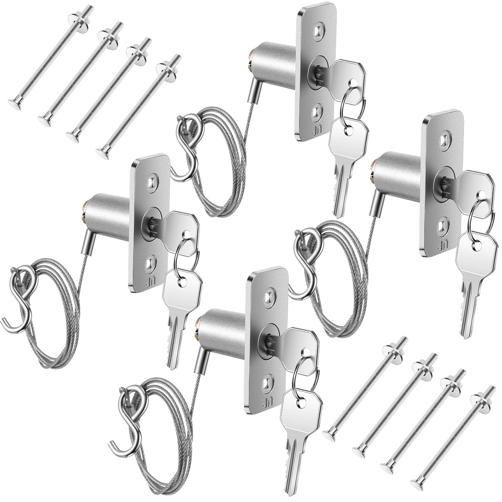 MorningRo 4 Set Emergency Release Lock Kit, Garage Door Opener Quick Release Lock for Universal Garage Door Openers-image-15