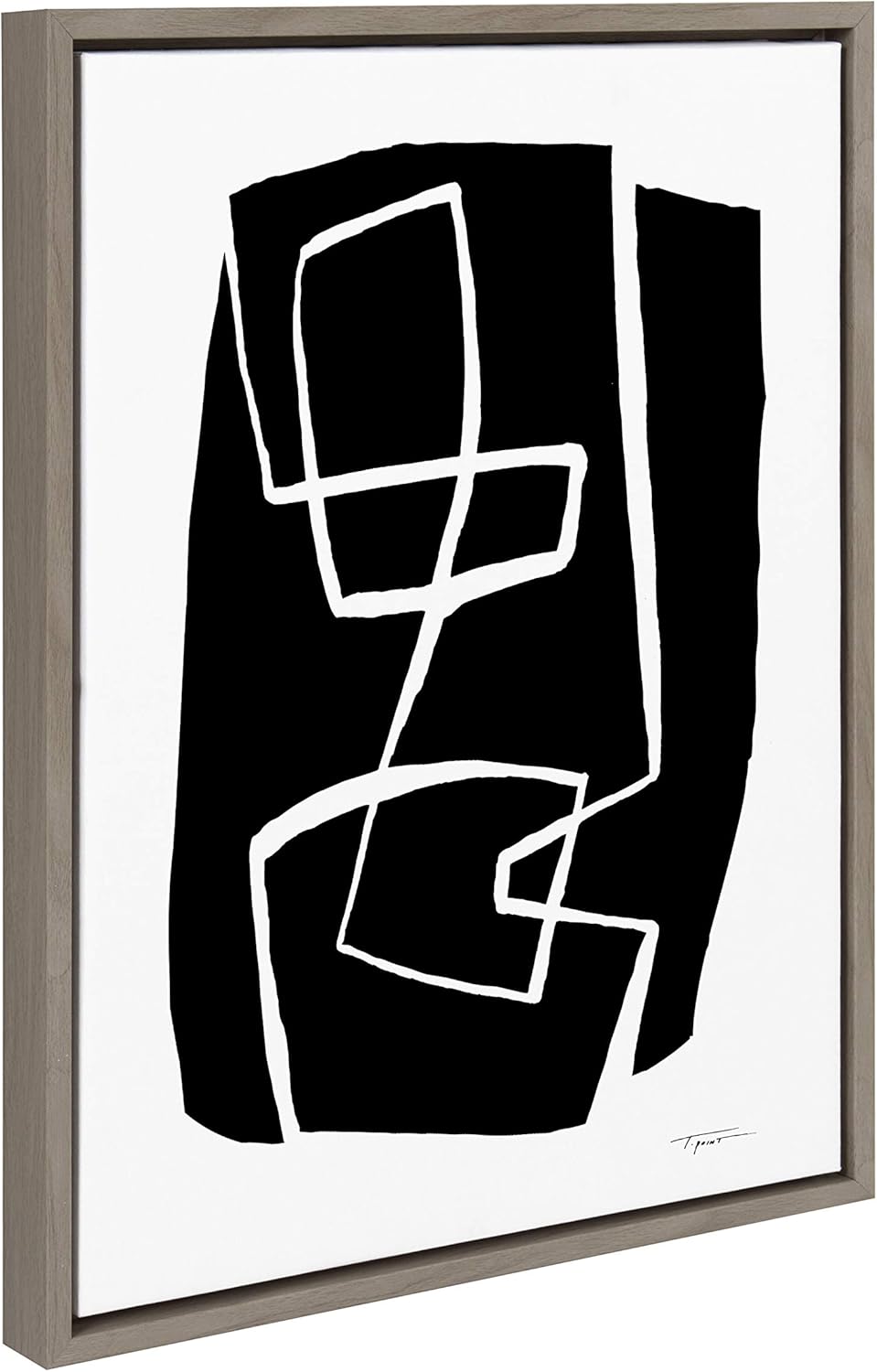 Kate and Laurel Sylvie Modern Meeting Forms Framed Canvas Wall Art by Statement Goods, 18x24 Gray, Contemporary Abstract Art for Living Room, Office, Entryway Or Dining Room Gray 18x24