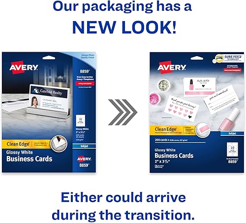 Vista 26 de Avery Clean Edge - Tarjetas cuadradas imprimibles con tecnología Sure Feed, esquinas redondeadas, 2.5 x 2.5 pulgadas, blancas, 180 tarjetas