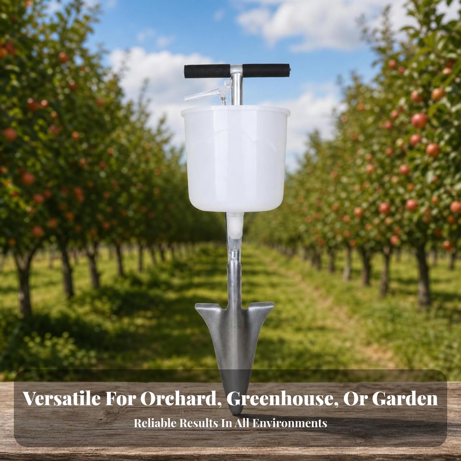 Applicatore di Fertilizzante Manuale Dosatore da Giardino Strumento per Inserimento Nel Suolo Bastone con Impugnatura Orizzontale Corpo in PP E, Modello Aggiornato Con Punta Affilata