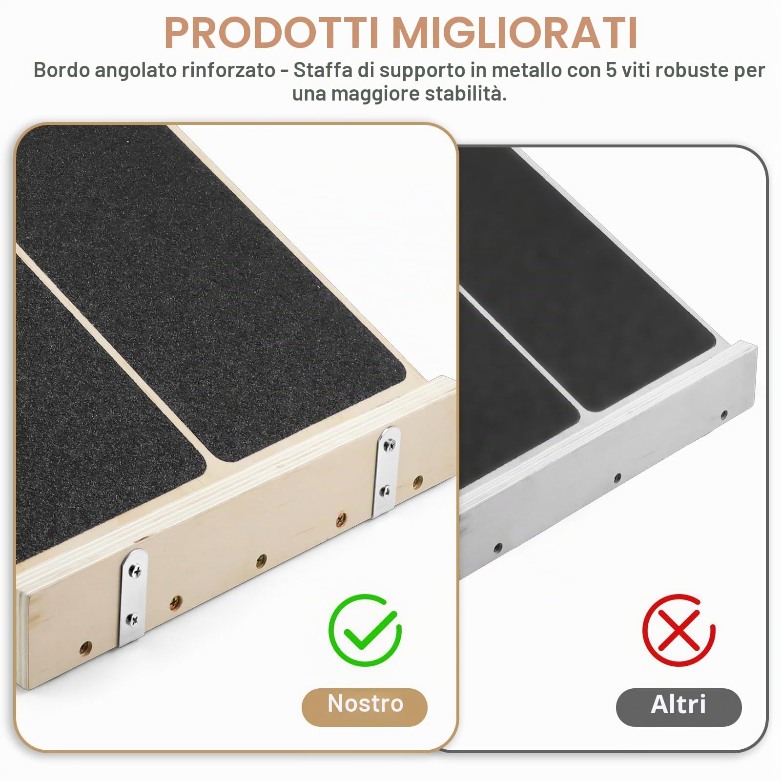 Qingning 2 in 1 Tavola di Equilibrio & Tavola Inclinata Regolabile in Legno | Balance Board Professionale in Legno, Tavola di Bilanciamento Fitness, per Stretching Polpacci, Muscolare e Squat