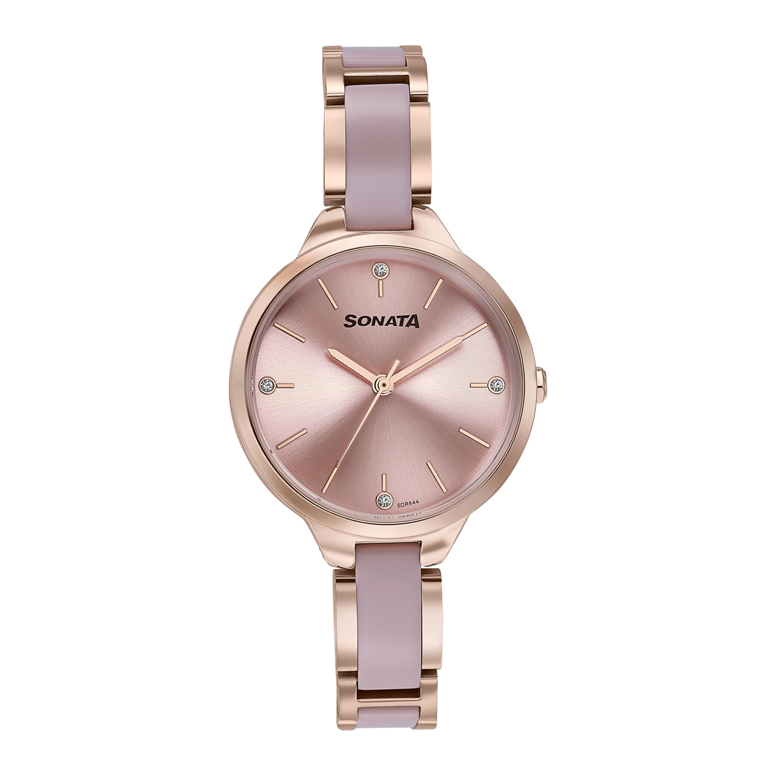 sonata Wedding Edit Quartz Analog Pink Dial Stainless Steel with Acetate Strap Watch for Women-picture-51