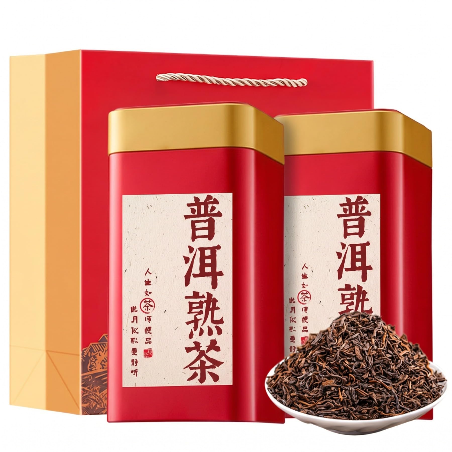 Artisanat Traditionnel Pu’er Mûr Thé En Vrac, Thé Pu’er Au Parfum Puissant d’agrumes 250g*2
