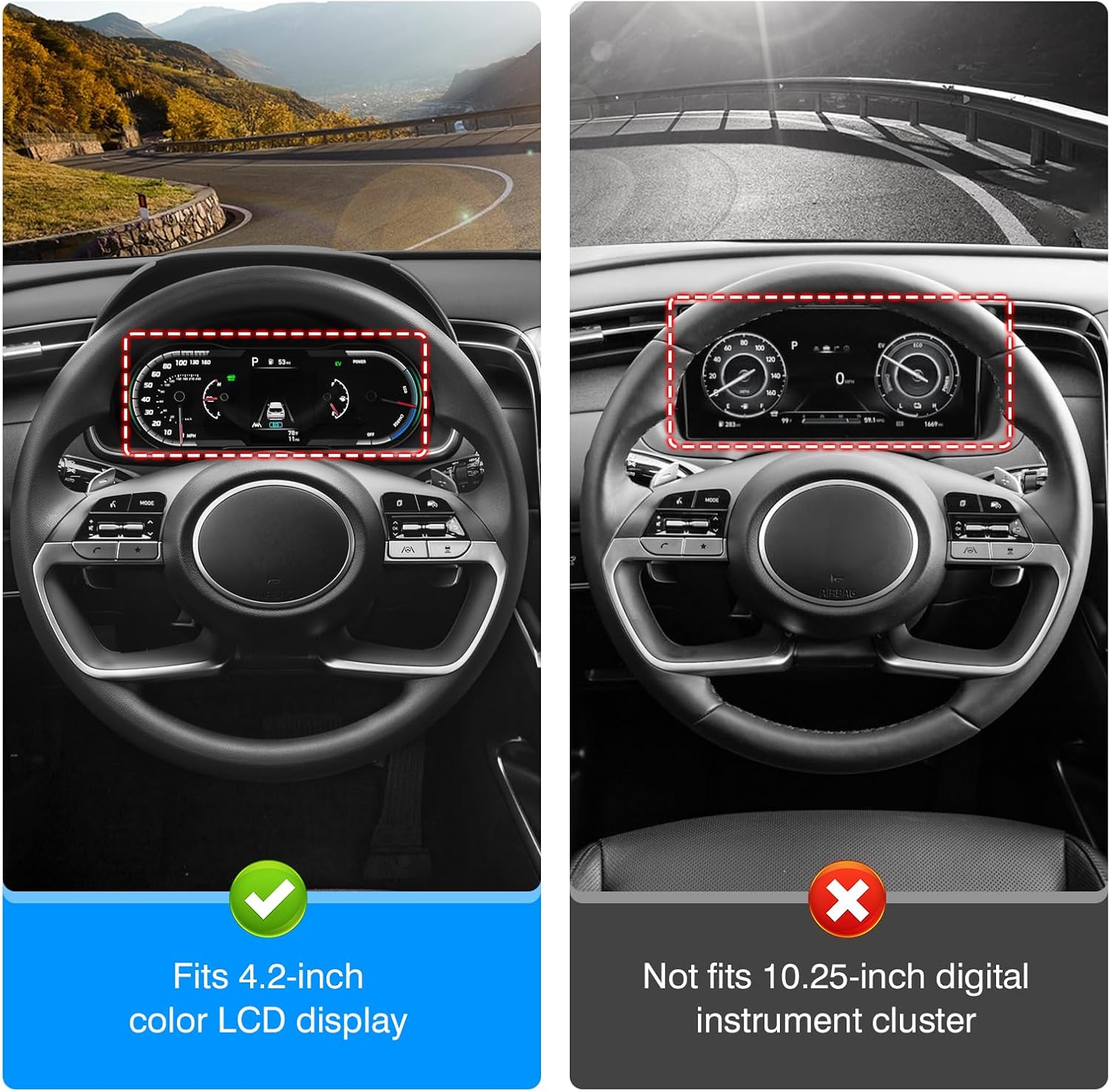 CARTIST Dash Cover fits for Hyundai Tucson 2022 2023 2024 Dashboard Cover Mat Non-Slip Carpet Sunshield Glare UV Rays Protector (Only fit 4.2 inch Digital Cluster,not fit 10.25 inch)