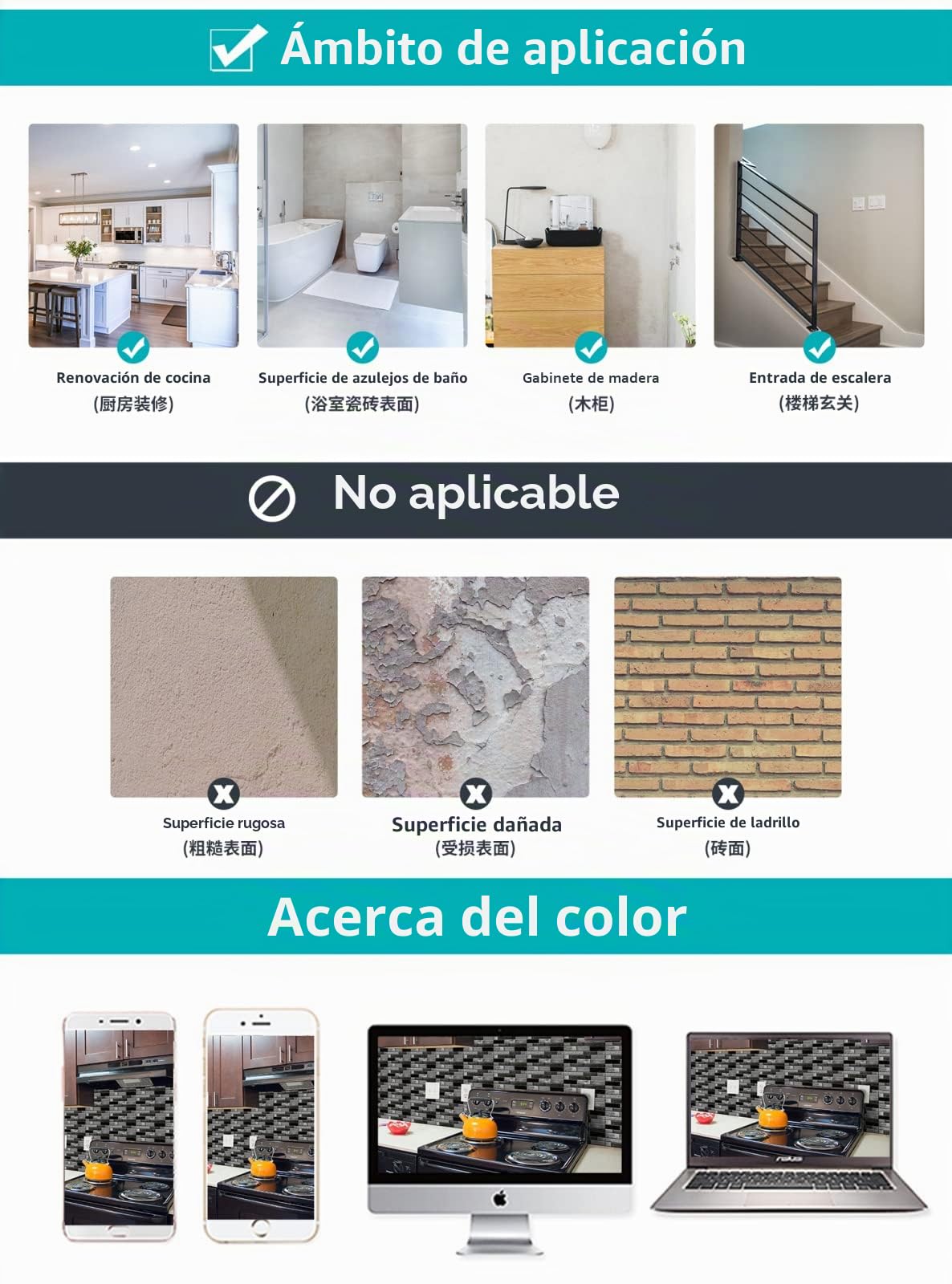 Frisia mural adhesivo de papel pintado impermeable de PVC zócalo de cocina y baño, decoración de pared, borde de tablón de anuncios cortado, 10 cm x 500 cm