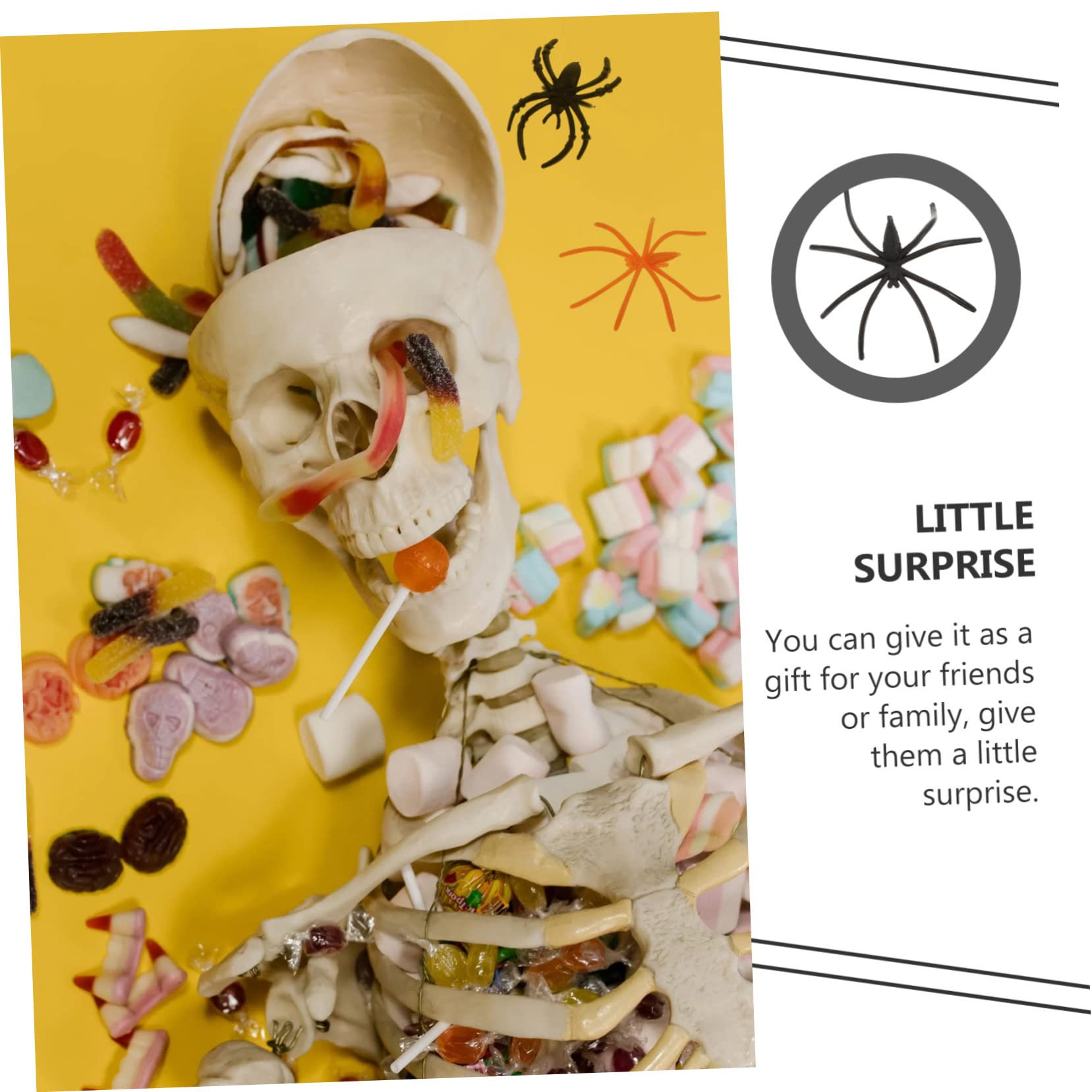 NOLITOY 100pcs Spider Ring Glow-in-the-dark Decor Halloween Party Supplies Decorative Night Light Ornament