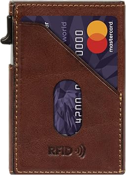 Tony Perotti Italian Leather Quick Access Wallet - Mens Slim RFID Wallet With Pop-Up Card Slider & Receipt Pocket - Eco-Friendly Vegetable-Tanned Full Grain Made in Italy