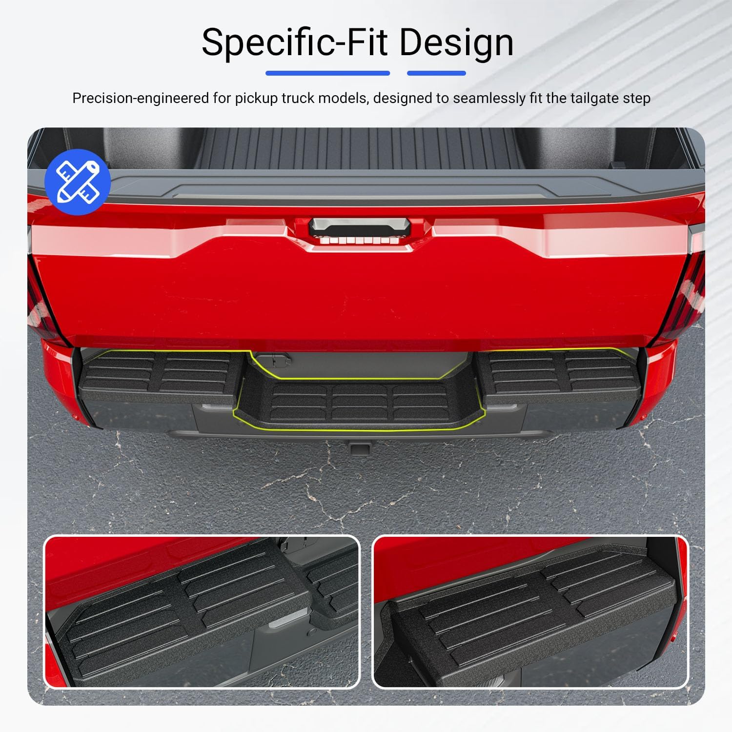 Rear Bumper Step Pad Compatible with 2022 2023 2024 2025 2026 Toyota Tundra Rear Door Entry Guard Replacement for 2022-2026 Toyota Tundra Accessories