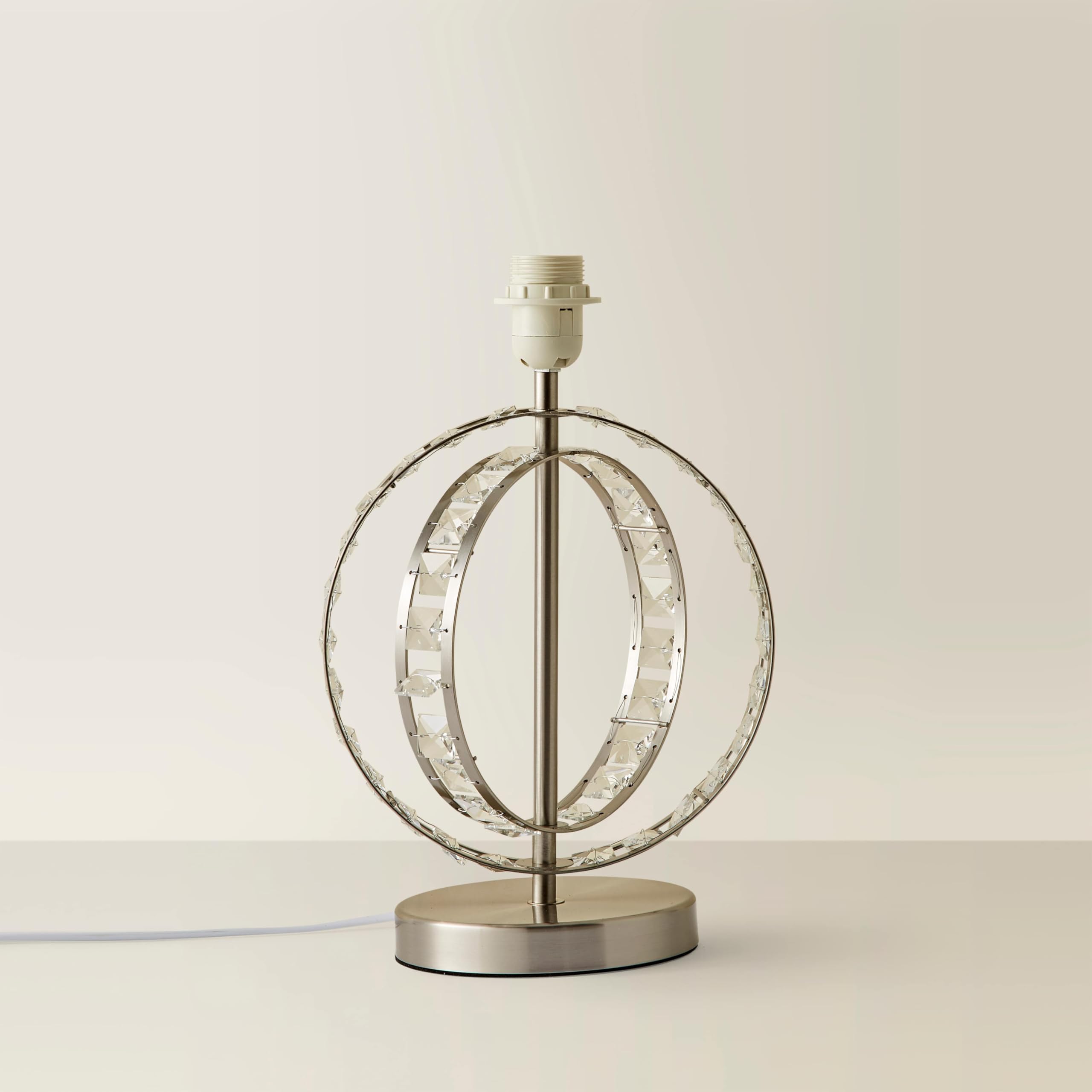 MiniSun | Modern Chrome Acrylic Jewel Intertwined Double Hoop Design Table Lamp Base | Table Lamps, Home Décor & Improvement Essential