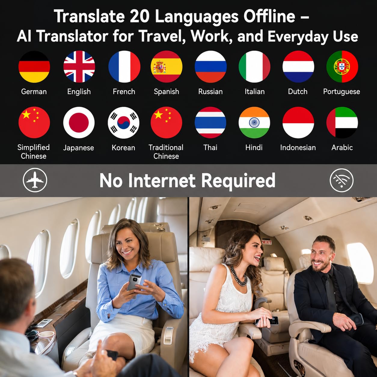 SKARA Traduttore Vocale Istantaneo AI, Oltre 150 Lingue, SIM 4G, WiFi e Offline, Traduttore con Traduzione Fotografica OCR, Traduzione di Gruppo, Dispositivo di Traduzione per Viaggi e Business