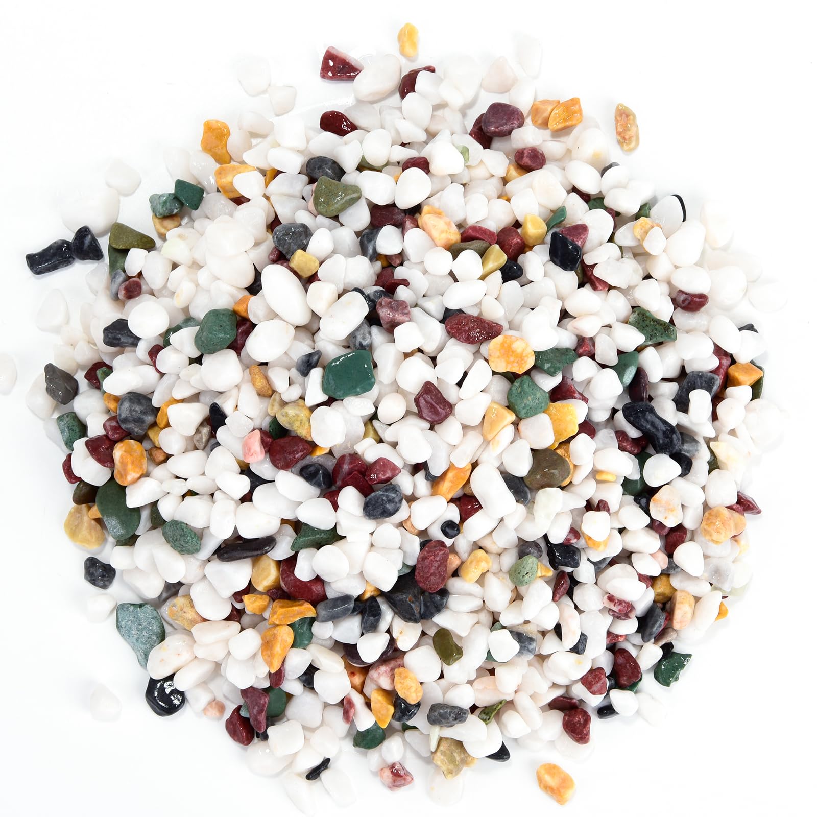 2LB Succulent and Cactus Gravel Pebbles, 1/4 Inch - 1/3 Inch Natural Decorative Polished Stones, River Rocks for Plants, Aquariums, Vases, Terrarium and Outdoor Gardening, 5 Mixed Colors