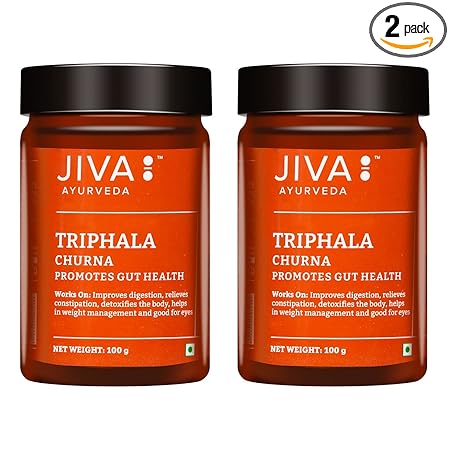 Jiva Triphala Churna | 100% Pure & Natural | Helps Relieve Constipation, Quick Acidity & Gas Relief - 100g (Pack Of 2)
