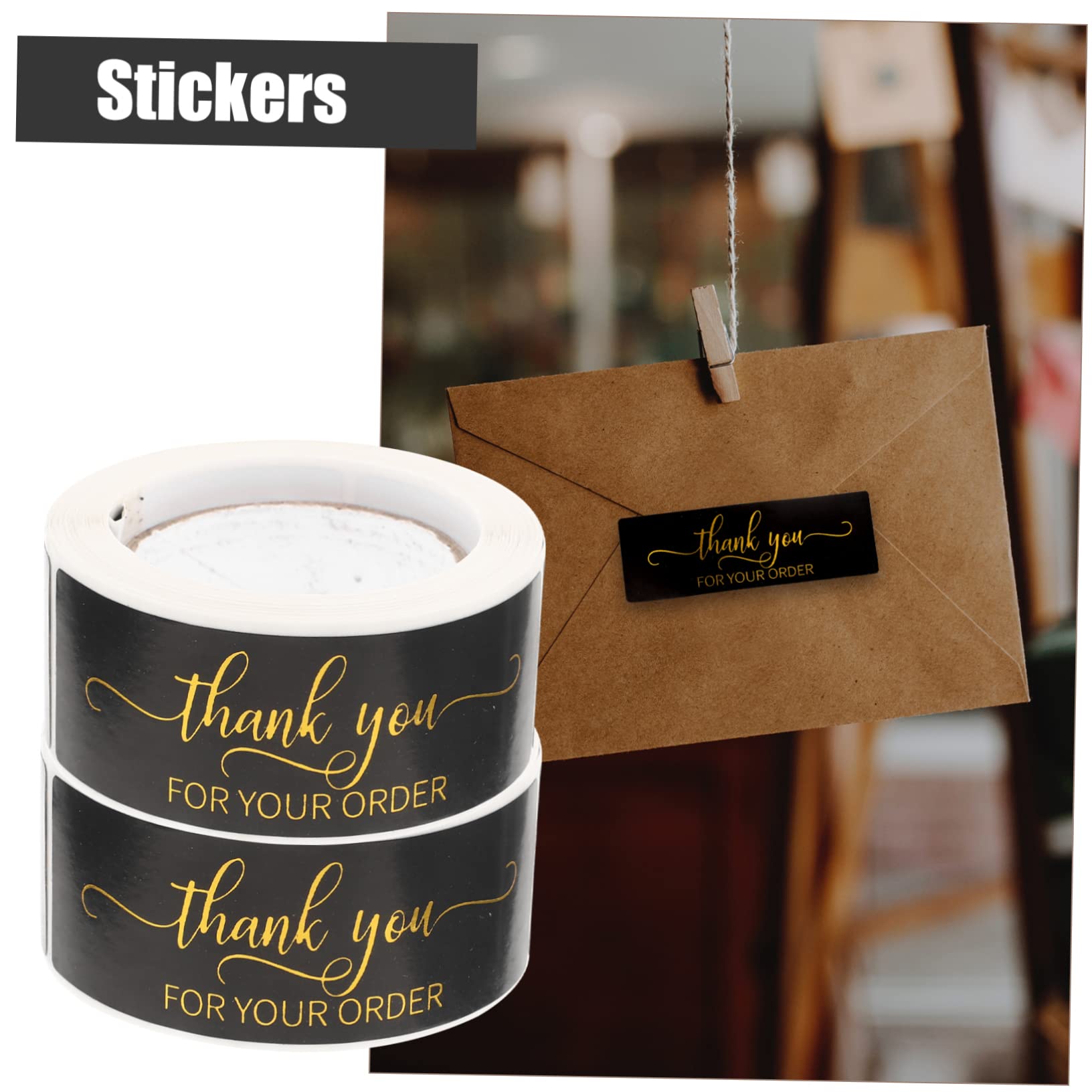 Operitacx 6rotoli Etichette Adesive Decorative Per Imballaggi Di Stickers Ringraziamento Per Rotolo Design Elegante Per Feste e Confezioni
