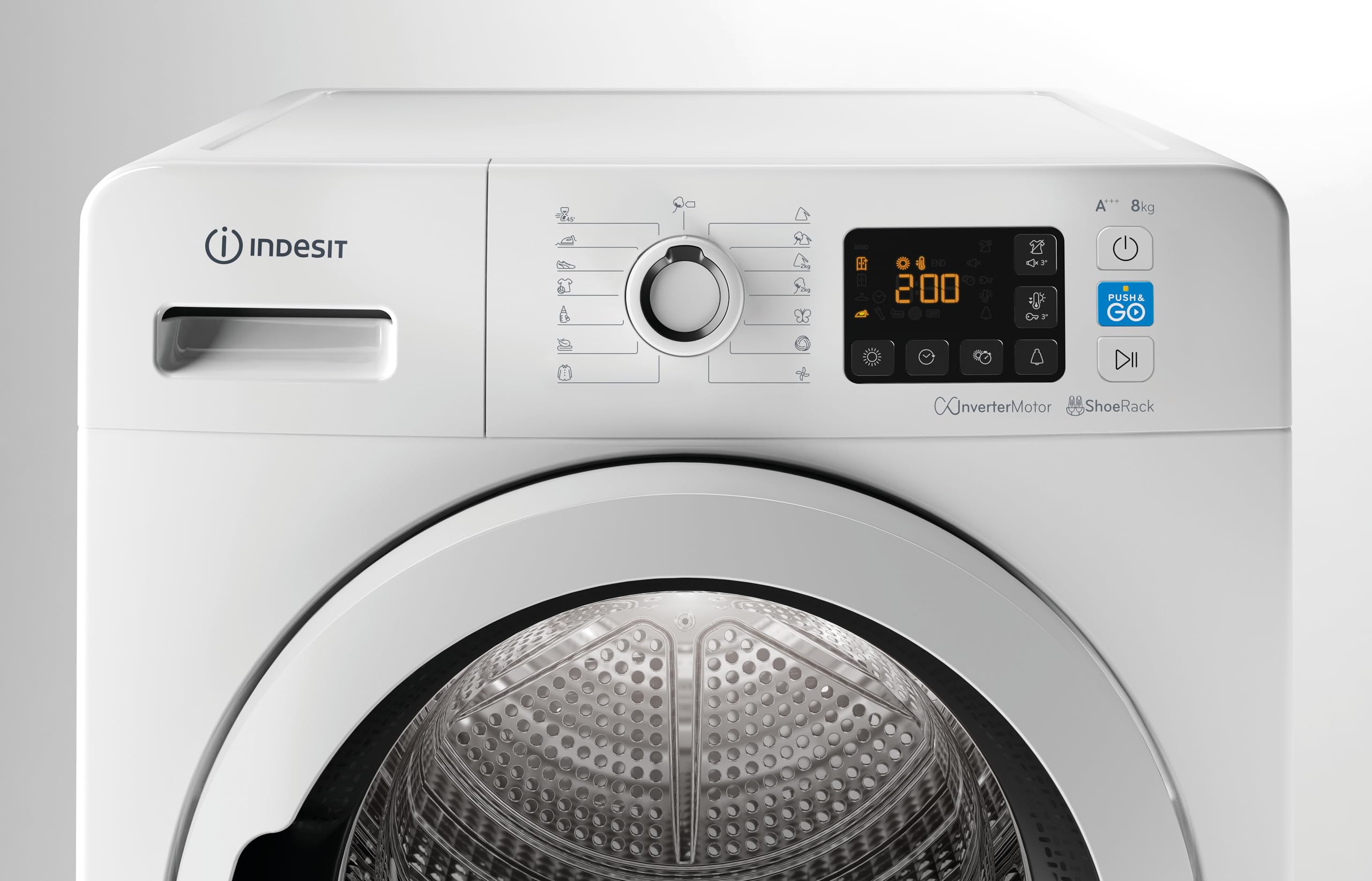 Indesit Carga frontal Independiente Máquina Secadora Con Bomba De Calor, 8Kg, Blanco