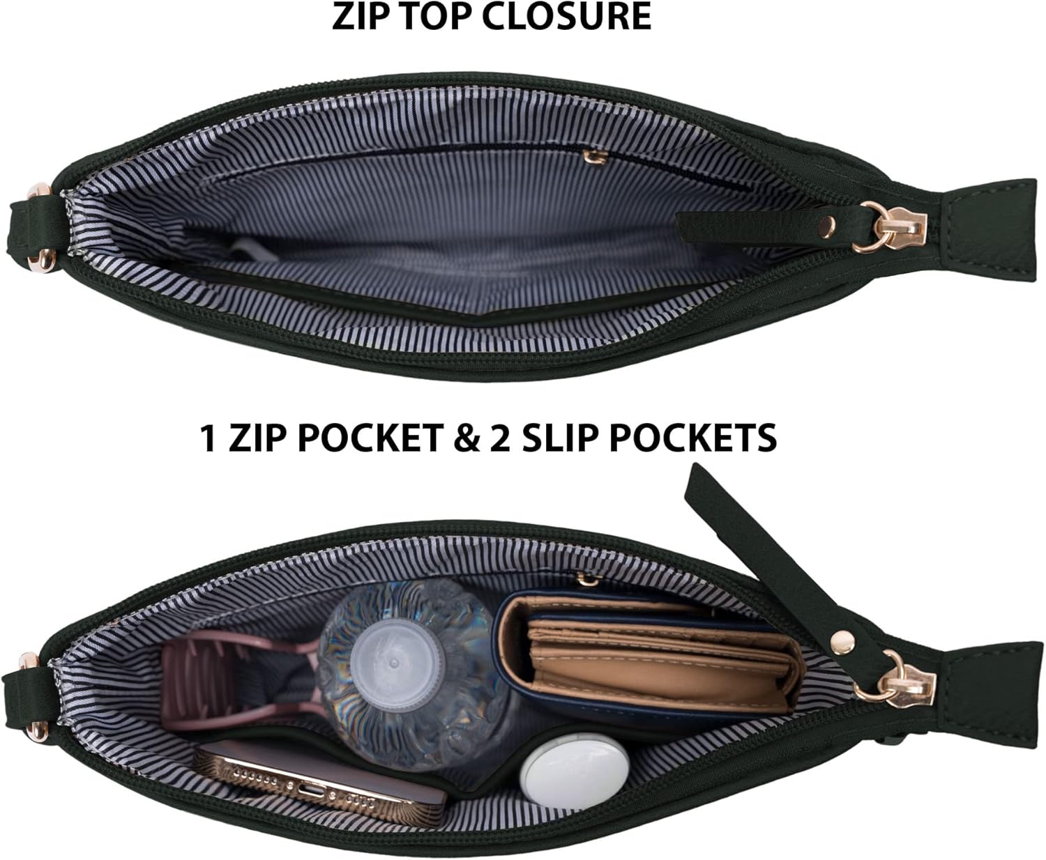 Solene Crossbody Bag Functional Multi Pocket Messenger Purse Top Zip Closure Shoulder Handbag With Adjustable Strap