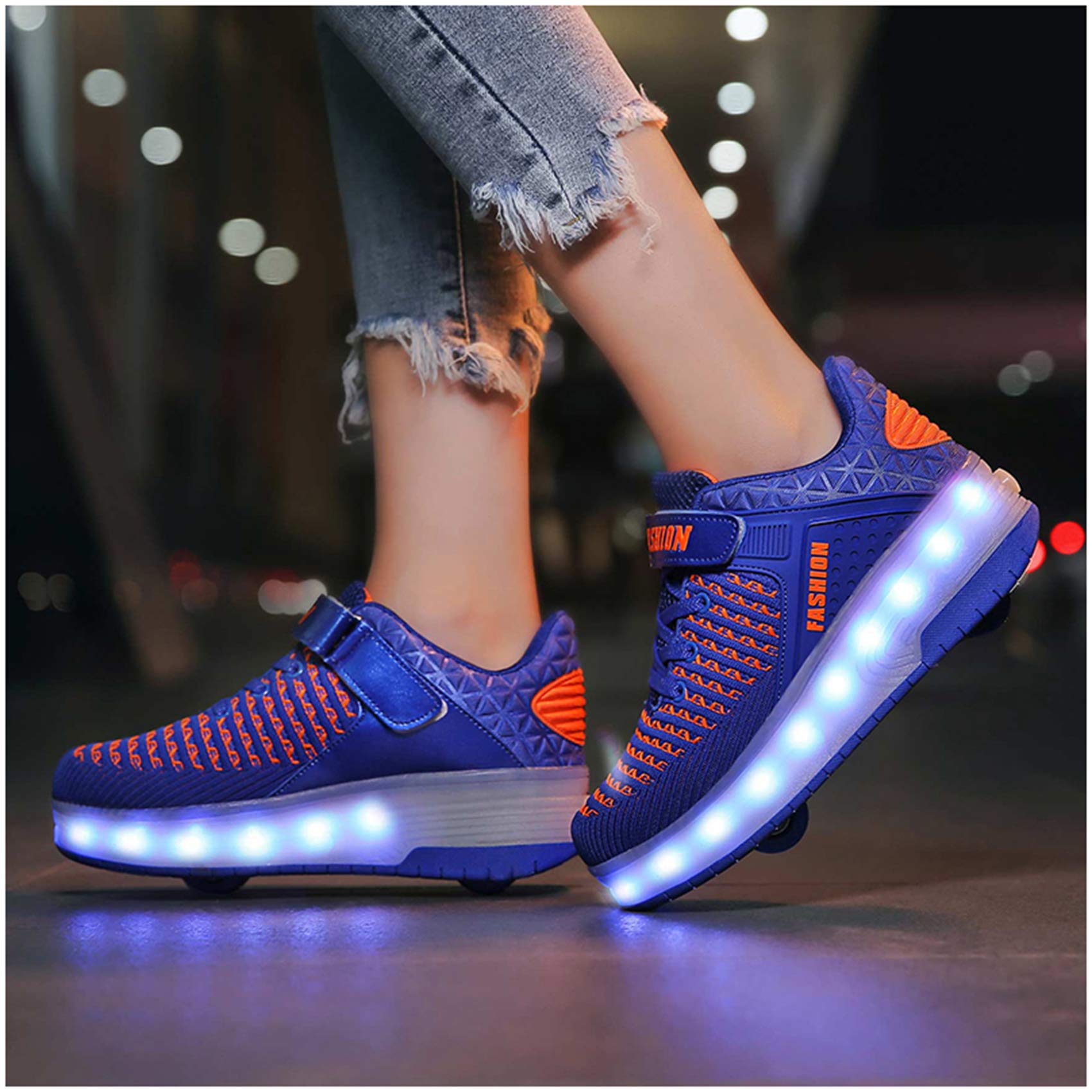 Chaussures à roulettes Fille Et Garçon Patins De Skate à roulettes Chaussures de Skateboard Outdoor Gymnastique ​Baskets Roller en Ligne Mode Poussoir Ajustabl