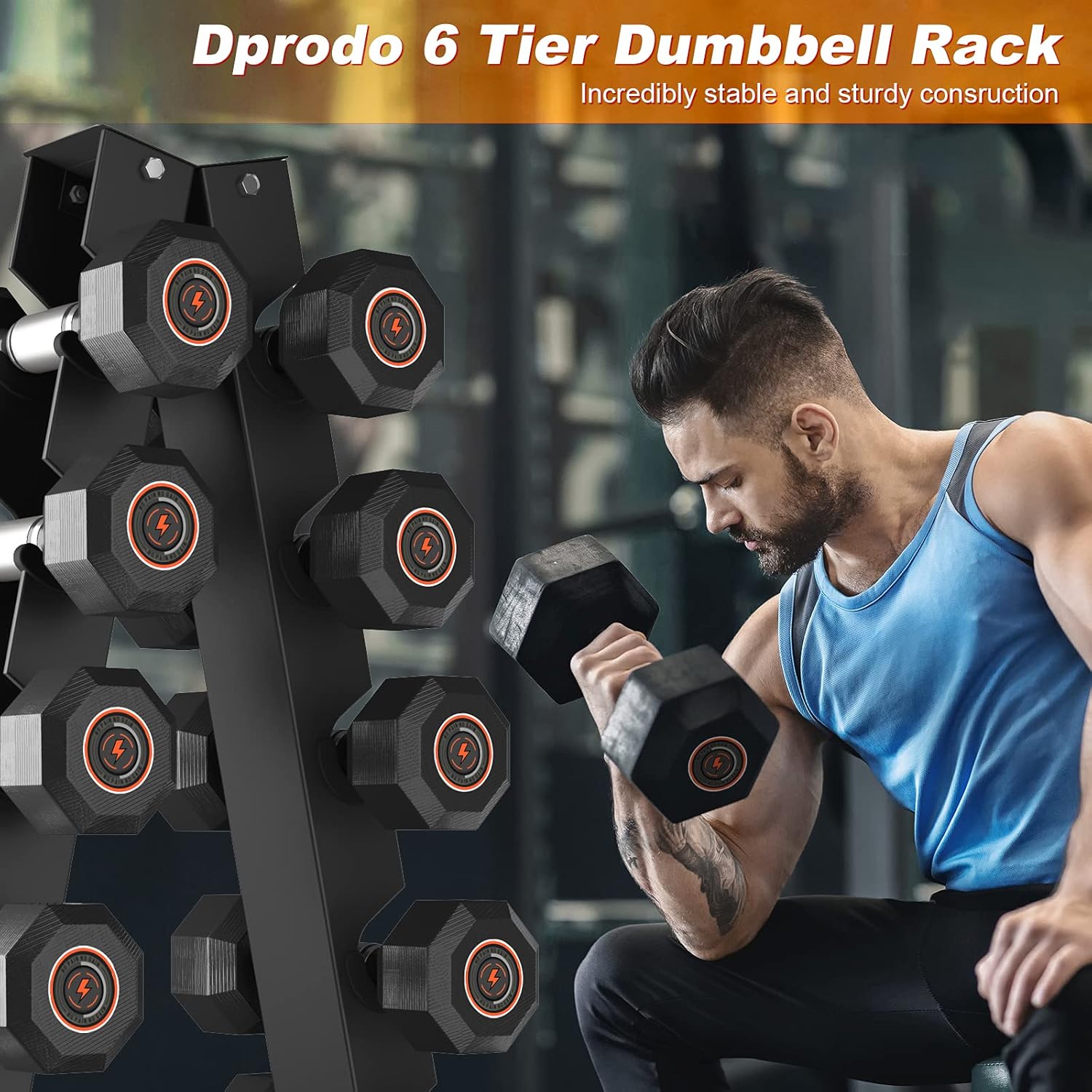 Dprodo Dumbbell Rack, Steel Weight Rack for 6 Tier A-Frame Dumbbells, A-Frame Dumbbell Rack Stand, Dumbbell Holder, Versatile Design Weight Rack for Dumbbells for Home Gym : Sports & Outdoors
