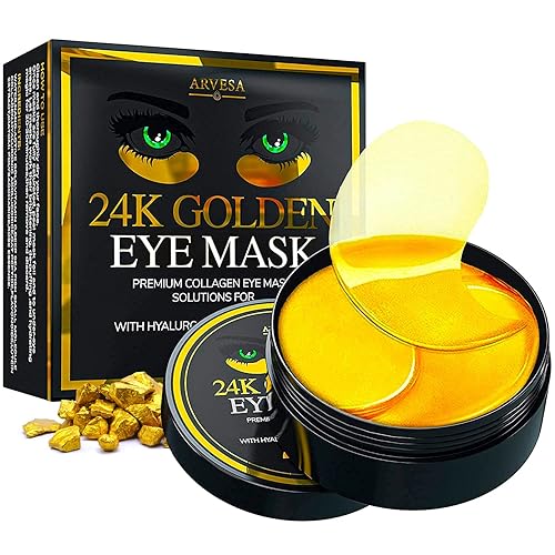 Parches de colágeno para ojos  Mascarilla antienvejecimiento de oro de 24 K y ácido hialurónico para ojos  mascarilla para debajo de los ojos para