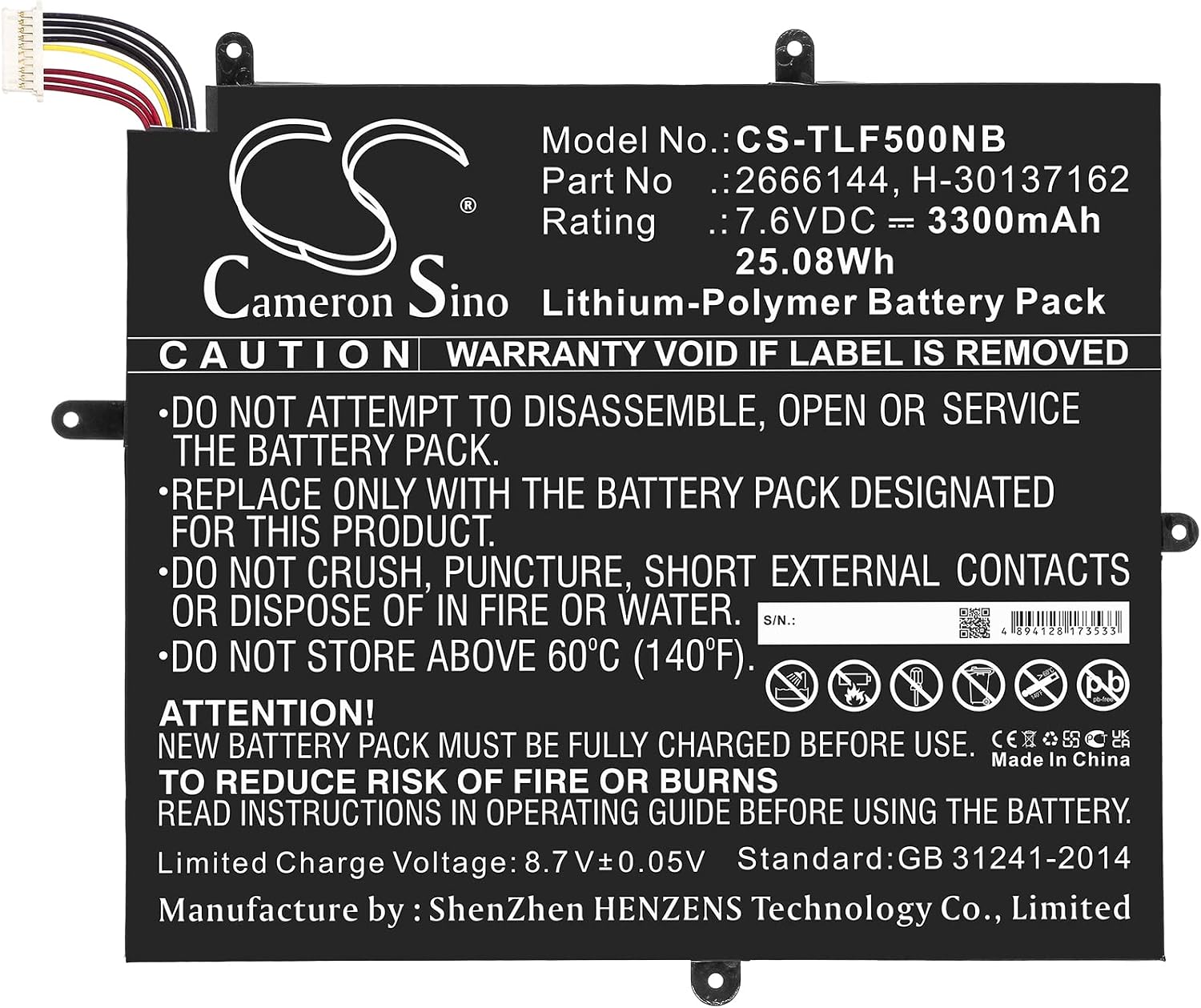 Cameron Sino NEW 3300mAh / 25.08Wh Replacement Battery Fit for Teclast F5