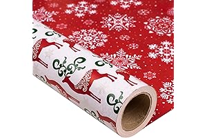 MAYPLUSS Christmas Reversible Wrapping Paper Jumbo Roll - 30 Inches x 100...