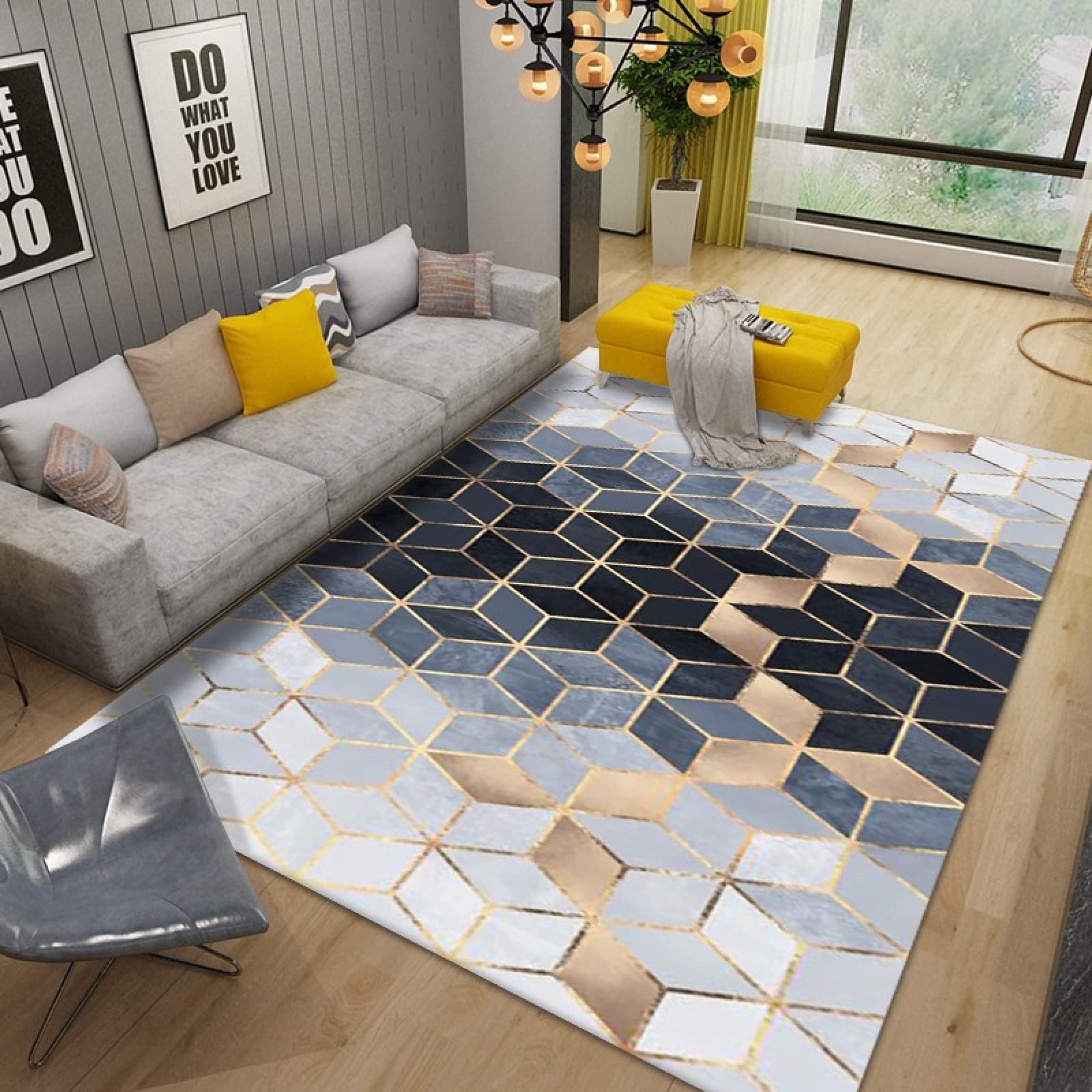 Tapis de salon moderne 200x300cm idéal pour l'éveil de bébé et les jeux des enfants