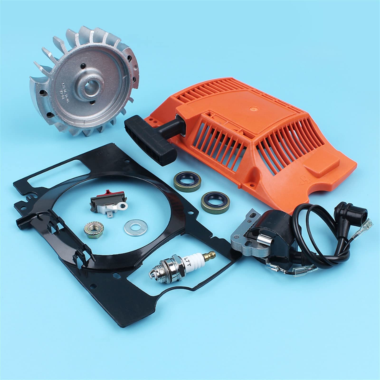 IWBR Interruptor de Bobina de Encendido de Volante de Arranque de Retroceso Apto for Husqvarna 268 272 272XP, Sello de Aceite de Motosierra, Conductor de Aire