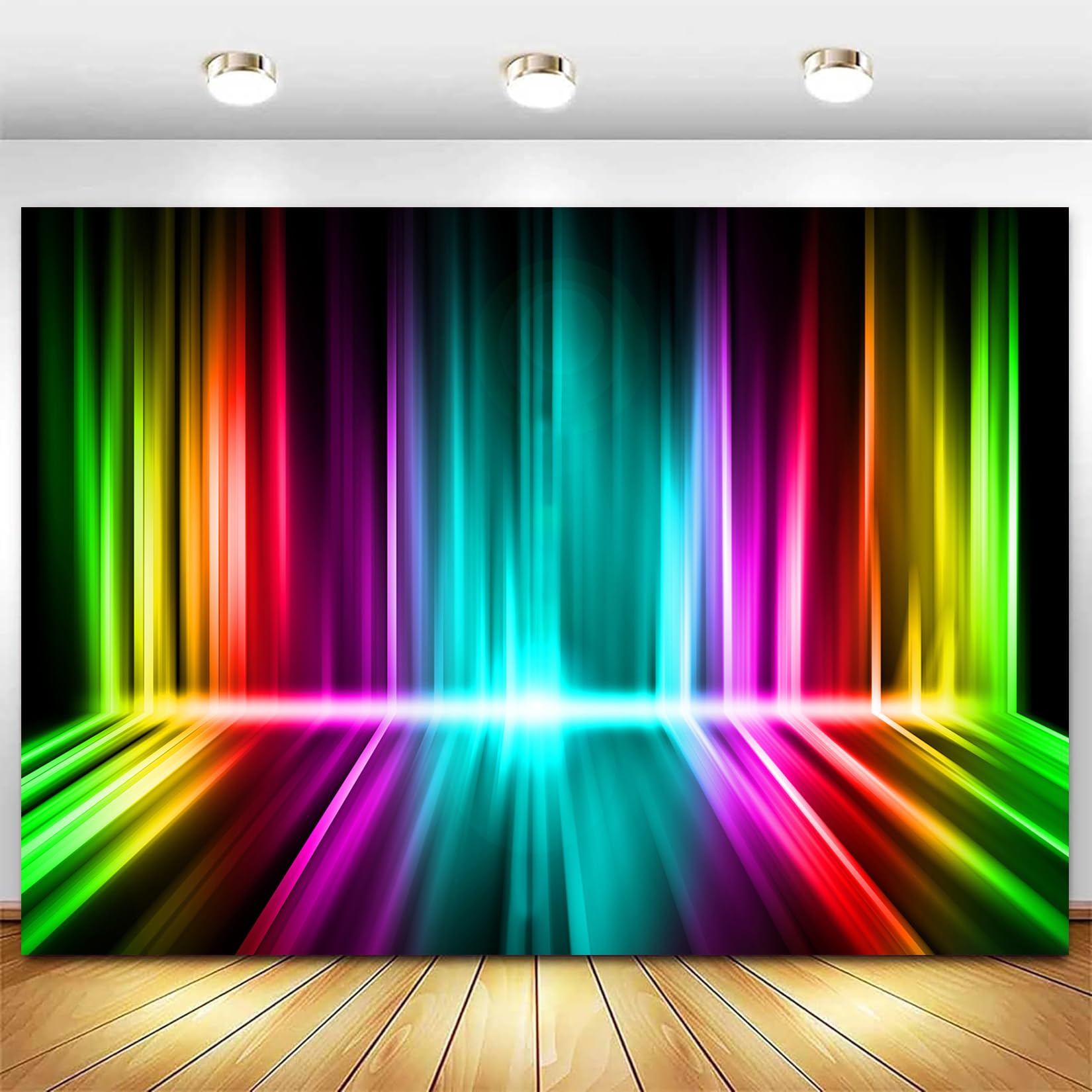 InMemory Let's Glow Neon Party Backdrop Shine Stage Music Dance Prom Decoration Banner Glow in The Dark Birthday Carnival Festival Events Photography