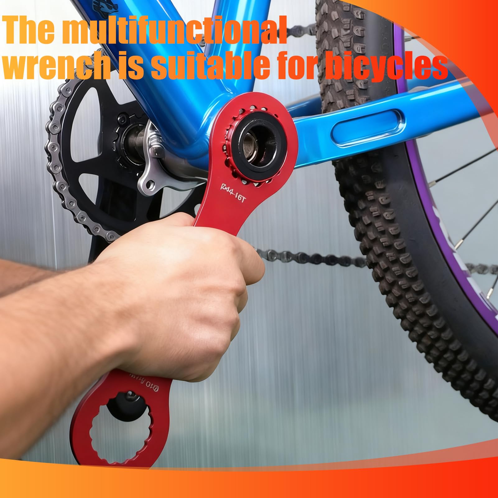 sofun Herramienta Centerlock roja – Llave de pedalier para reparación de bicicletas, compatible con Shimano XT/SLX y SRAM Dub, para desmontar pedalier y discos de freno