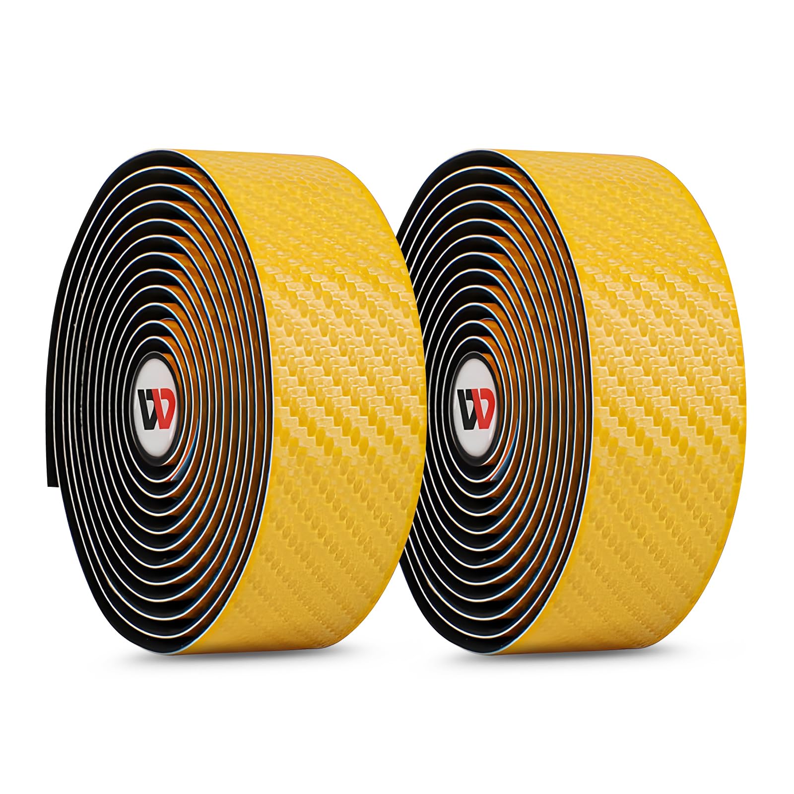 Nastro Manubrio Bici Corsa, Nastro Manubrio per Bici da Corsa con Trama Carbonio, Antiscivolo e Ammortizzante in Gel, Confortevole e Resistente, Adatto per Bici da Corsa e Gravel (Giallo)