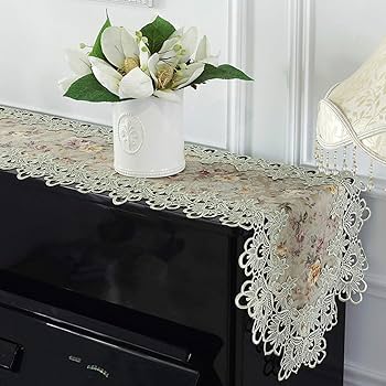 Amazon.com: Piano Cover Cloth Lace Fabric Decorative Dust