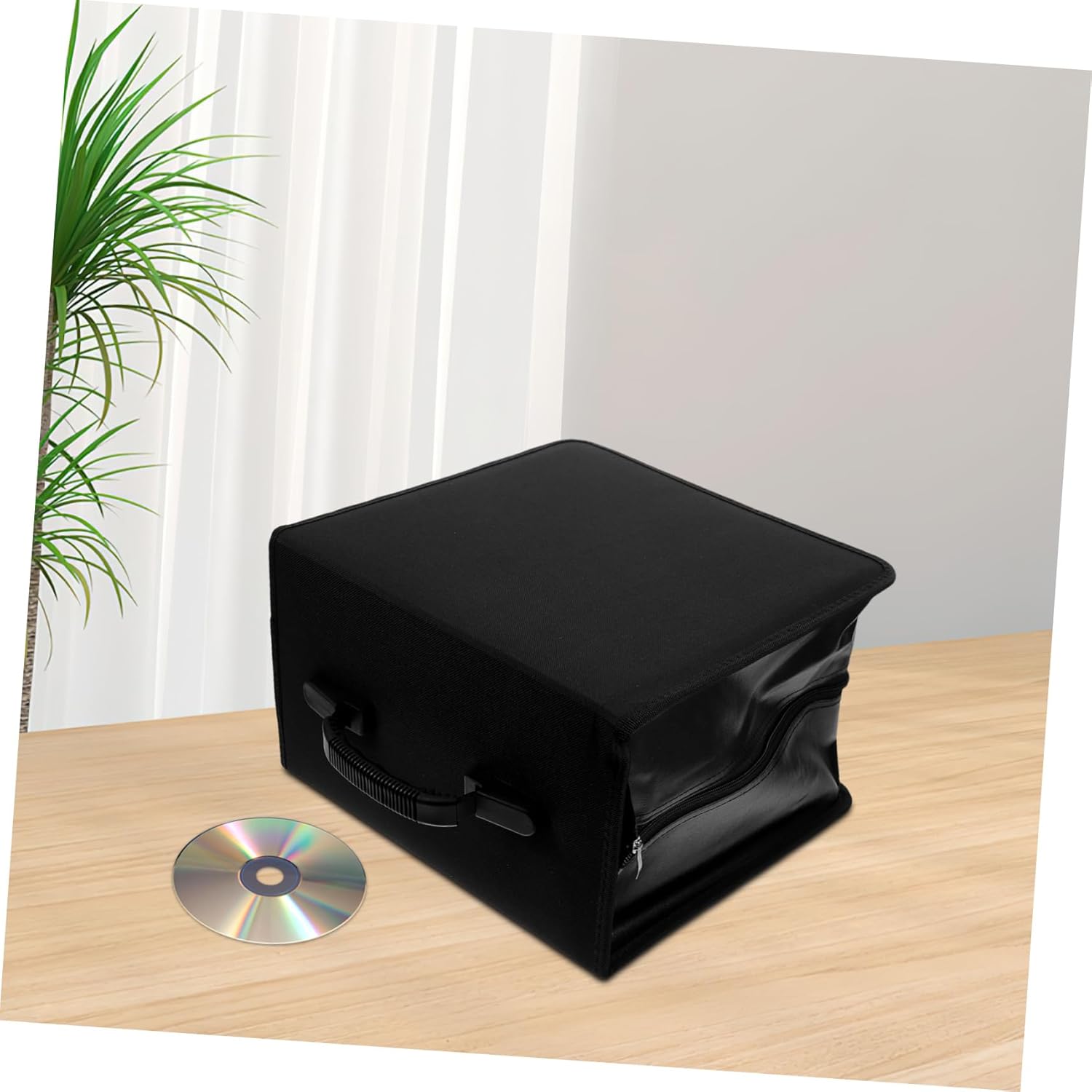 Compact Cd DVD Storage Case with Handle Holds Discs Cute Pu Organizer for and Car Use Scratch and Versatile Storage for Media Collection