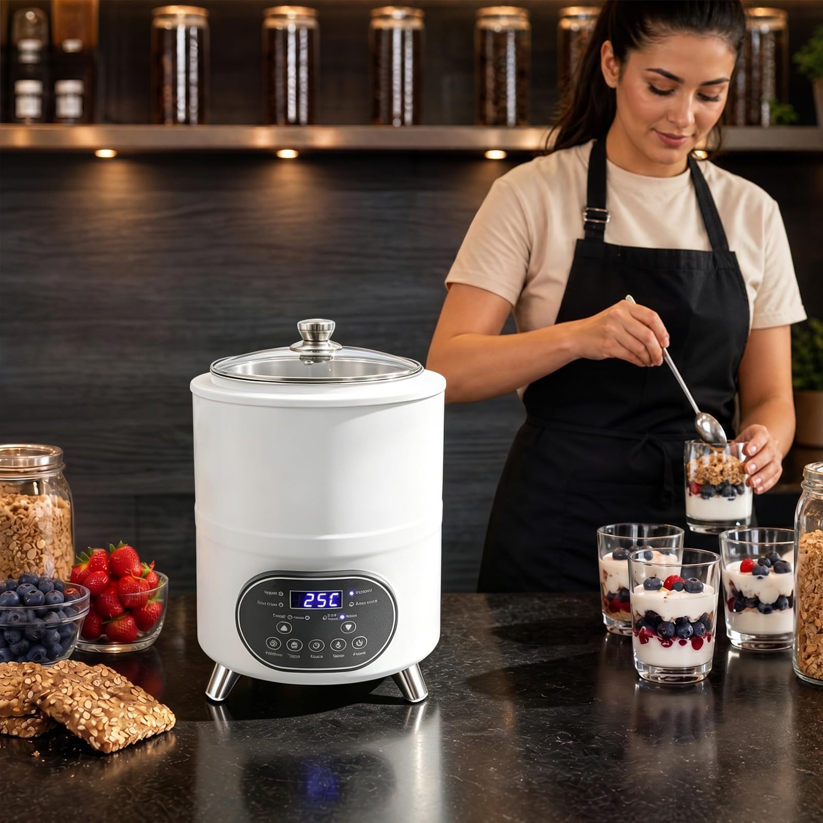Yaourtière 8L en acier inoxydable yaourt et fromage frais