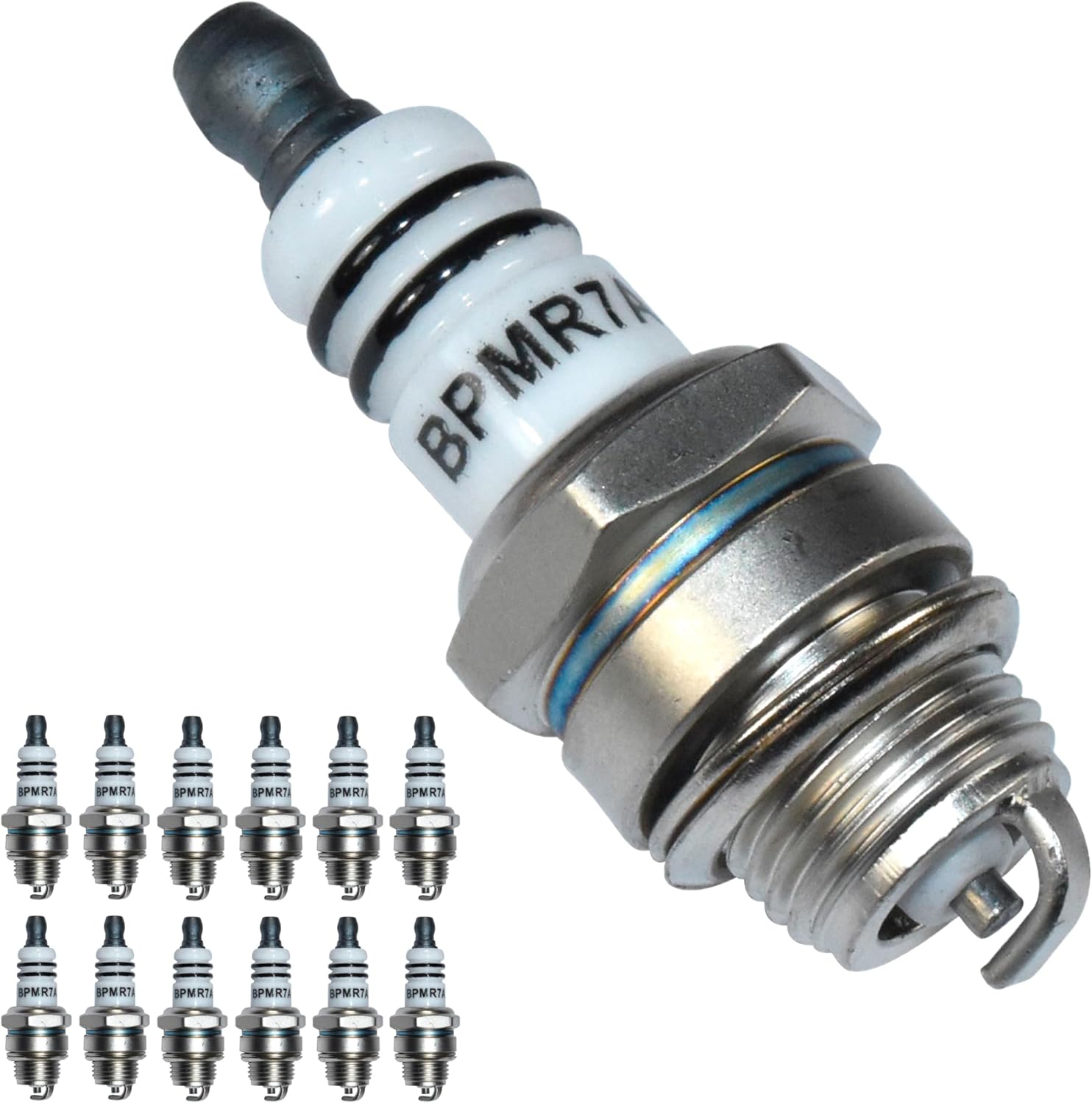 HQRP 12-Pack Spark Plug Compatible with NGK BPMR7A 6703 Spark Plug for Kawasaki, Stihl, Tecumseh Engines