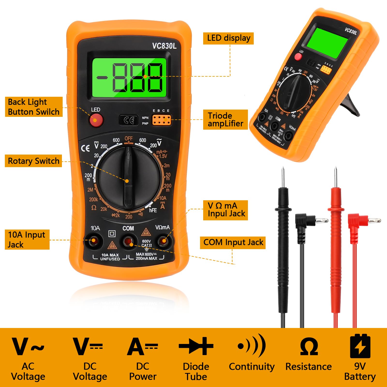 Zestaw do lutowania, 19 szt., zestaw do lutowania elektroniki LCD, regulowana temperatura 180-500°C, lutownica z multimetrem cyfrowym, 5 grotów lutowniczych, stojak do lutownicy, zestaw do