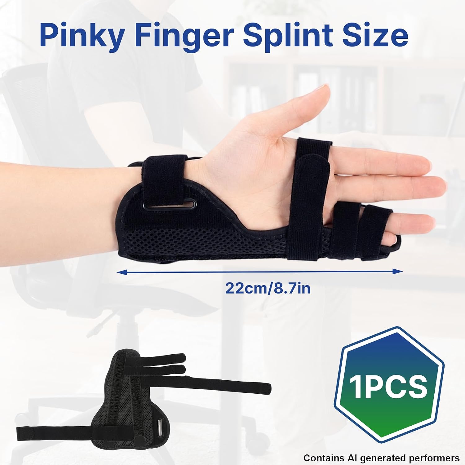 1 Pcs Finger Splint for Pinky, Black