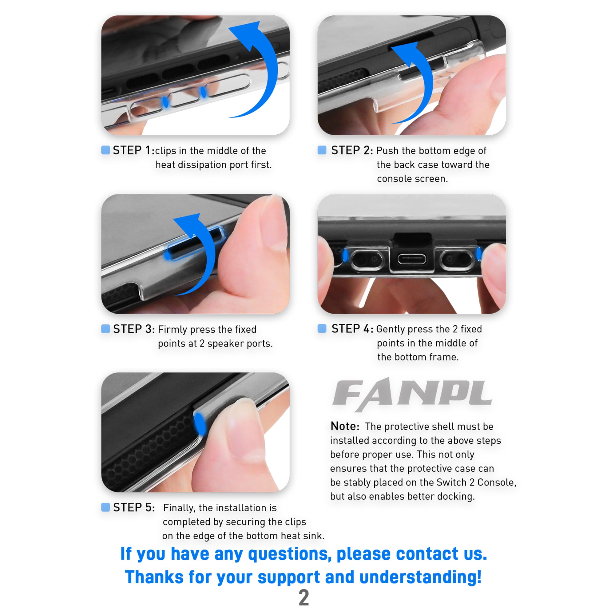FANPL Custodia trasparente glitterata per Nintendo Switch 2 (2025), custodia protettiva agganciabile per Switch 2 e controller Joy Con con pellicola protettiva per lo schermo, 4 tappi per pollice