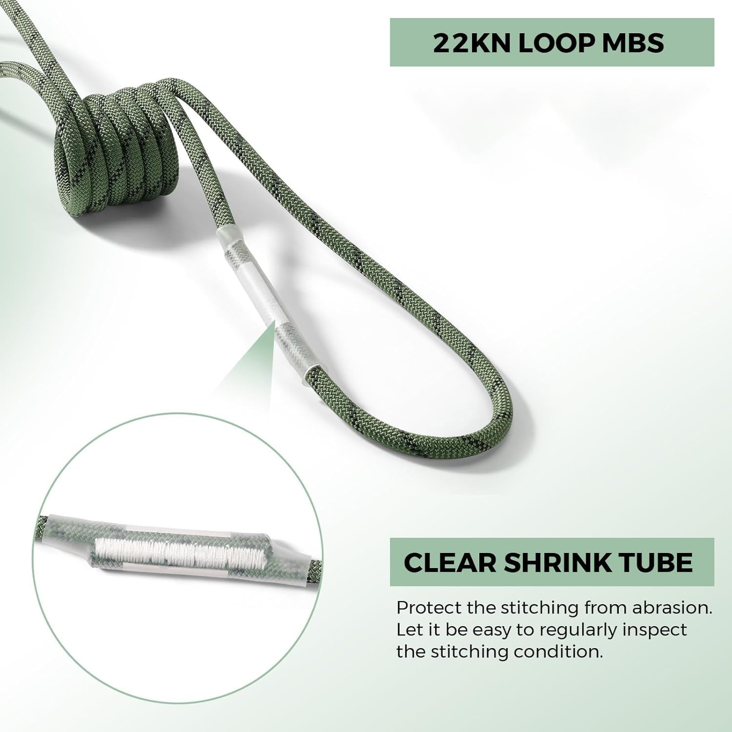 10mm Nylon-Prusikschlinge, Vor Seon– 23 kN/5171 lb Bruchlast, Unisex Prusik Schlinge Ideal für den täglichen Gebrauch beim Baumschnitt (10mm, 60cm)