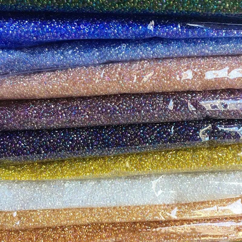 Petites perles de rocaille en verre de 1,5 à 4 mm - Perles de riz magiques - Couleur transparente - Imitation de couleur dispersée - Accessoires pour loisirs créatifs