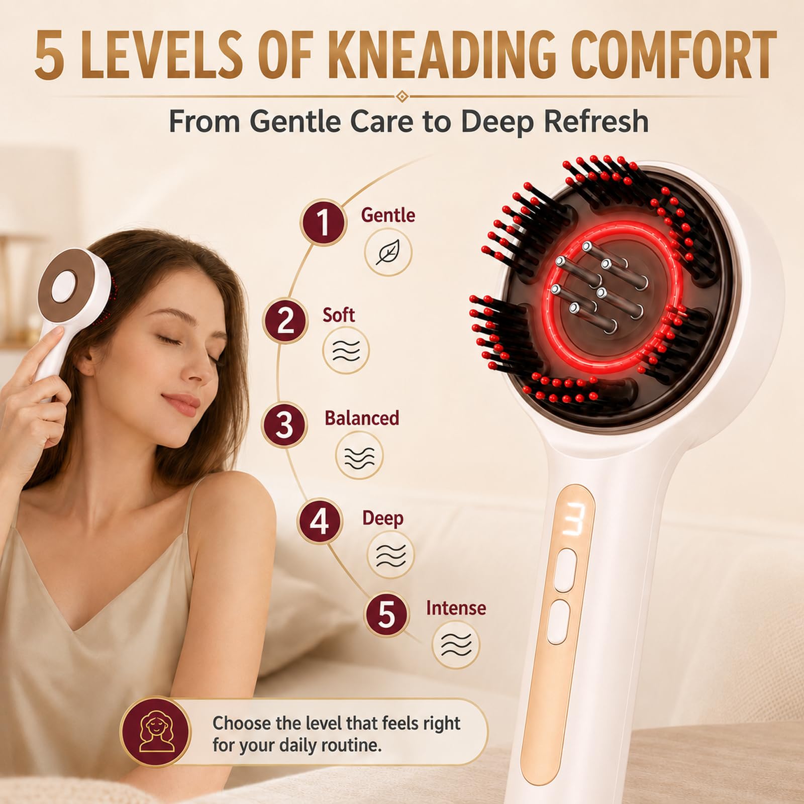 Scalp Massager, 3-in-1 Hair Oil Applicator, Cordless Electric Massager, IPX7 Waterproof, Portable Scalp Brush for Hair Growth & Dandruff Removal, Salon Home & Travel Use, White
