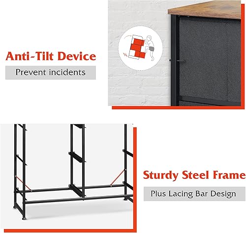 Miniatura 7 de WLIVE 6 Drawer Dresser for Bedroom, Fabric Double Dresser, Storage Tower with Fabric Bins, Chest of Drawers for Closet, Living Room, Hallway, Rustic