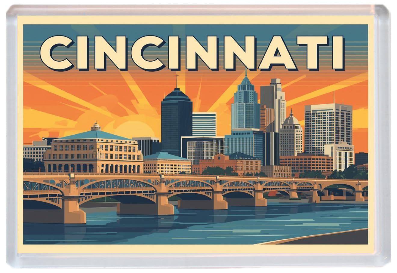 Cincinnati - USA - Jumbo Artistic Fridge Magnet 96 x 67mm BBSFHM3320