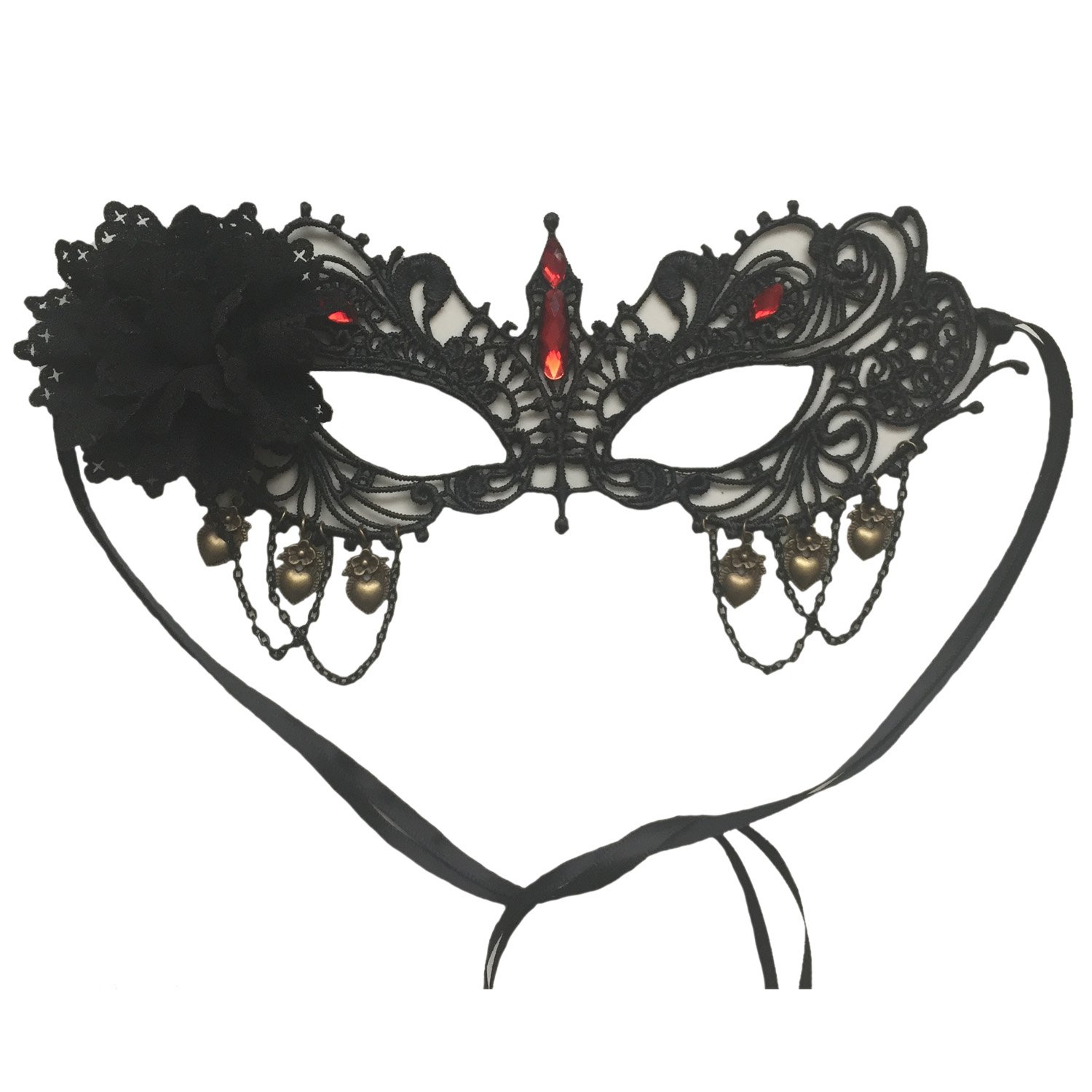 Aiklin Women's Halloween Mask Masquerade Sexy Black Lace Veil Mask Butterfly