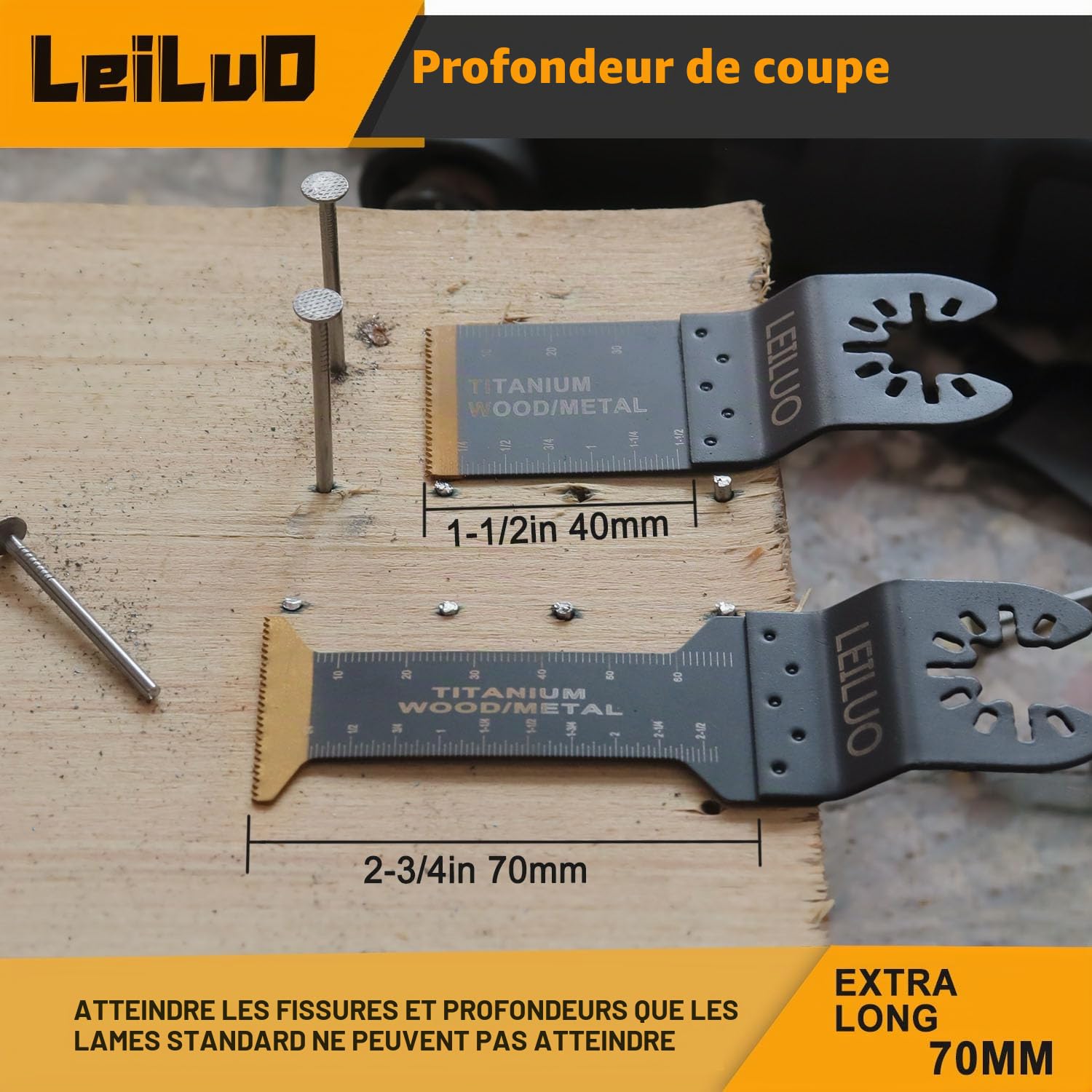 LEILUO 50 Pièces Lames de Scie Oscillante
