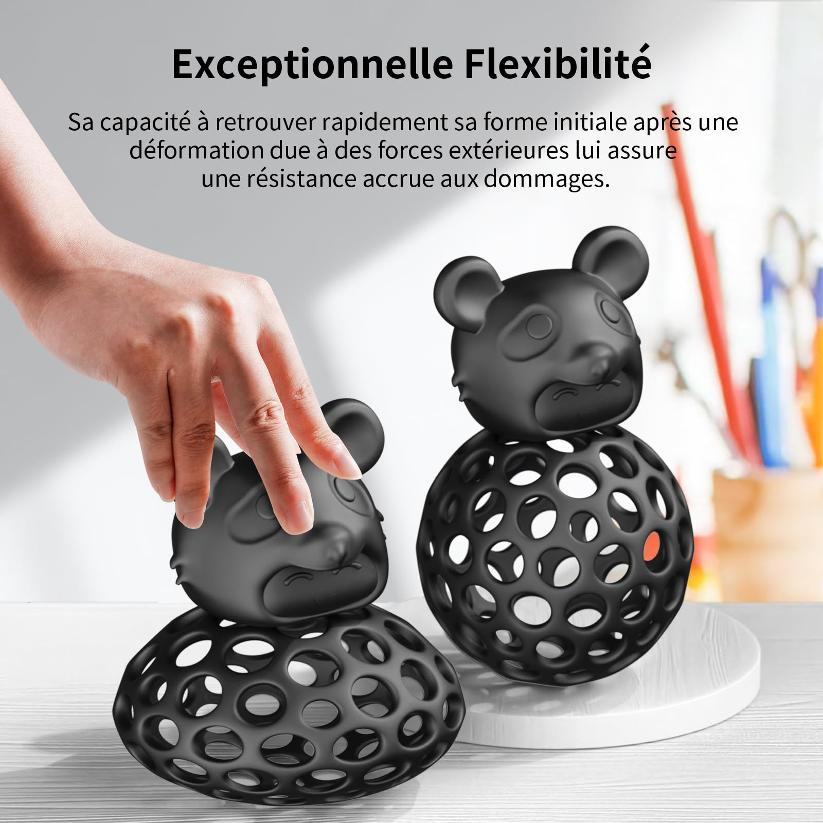 ANYCUBIC Ultra Tough Résine Pour Imprimante 3D, Ultra-Résistant, Résistance Durable aux Chocs, Flexibilité Exceptionnelle, Faible Odeur, Compatible avec Impressions 3D Résine LCD/DLP (Noir, 1000g)