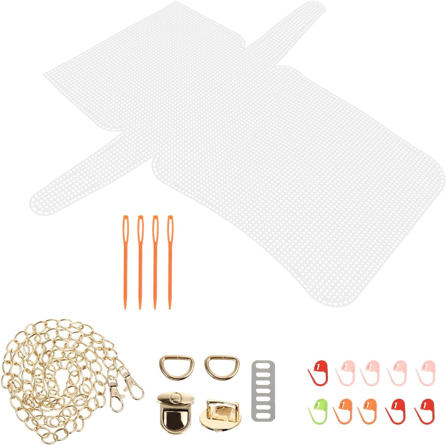 ULDIGI 1 Set Messenger Hand Embroidery kit Bag Making Alloy Handmade Materials Plastic Dishes Wallet Crossbody Bag Board Supplies Grid Sheet Handbag Round Grating Plastic Cross