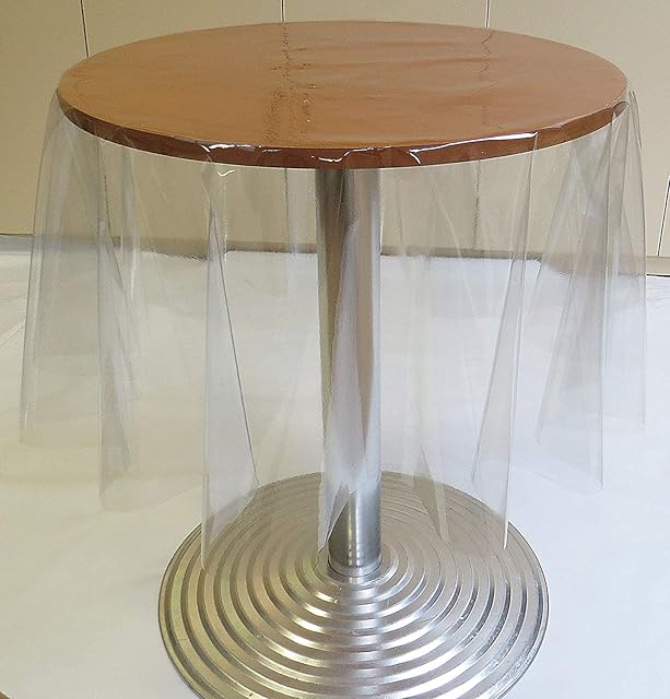 Wipeclean PVC Vinyl Round Tablelcoths in 3 Sizes (Clear Plastic, 54" Round (137CM) Approx)